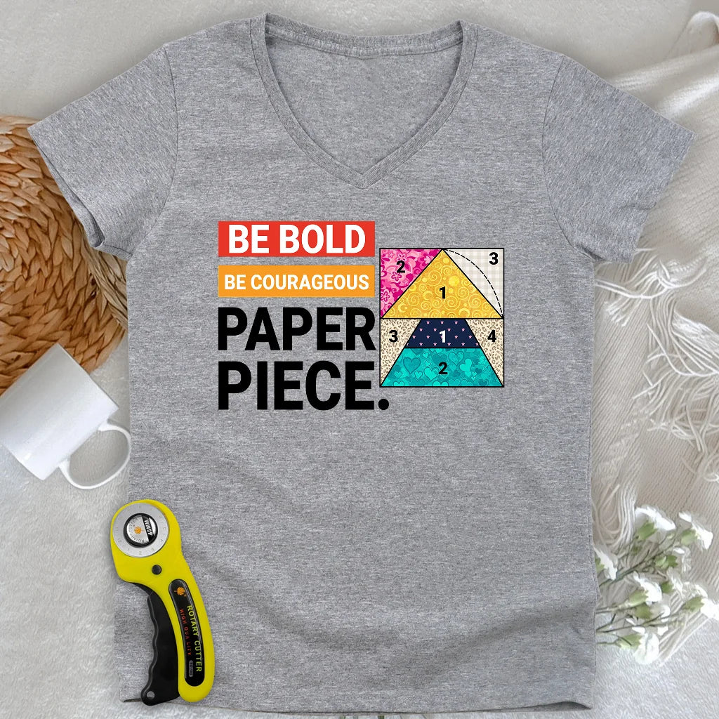 Courage to Paper Piece Lady V-neck