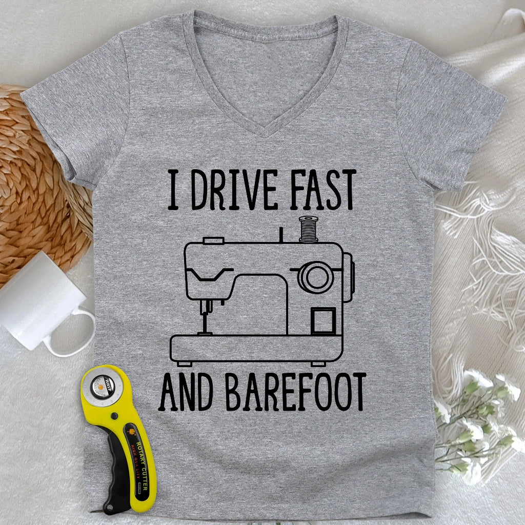 Drive Fast And Barefoot V-neck