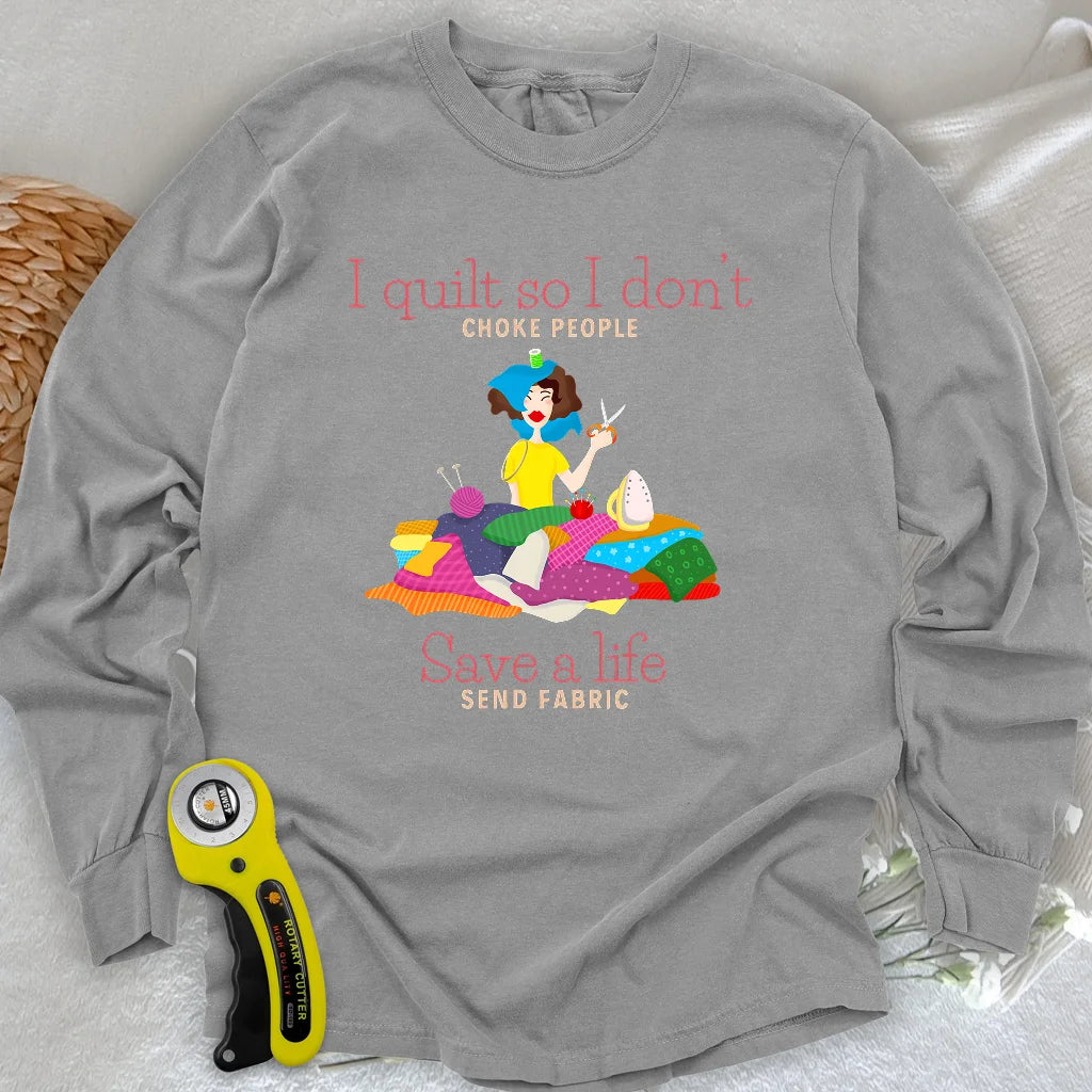 T-shirt à manches longues « Le tissu sauve des vies »
