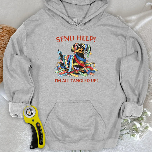 Kapuzenpullover mit Stoffstreifen-Muster