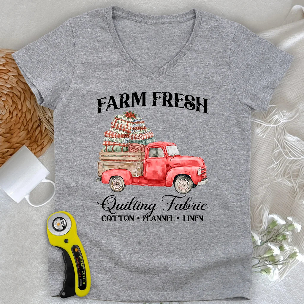 T-shirt col V Femme Farm Fresh