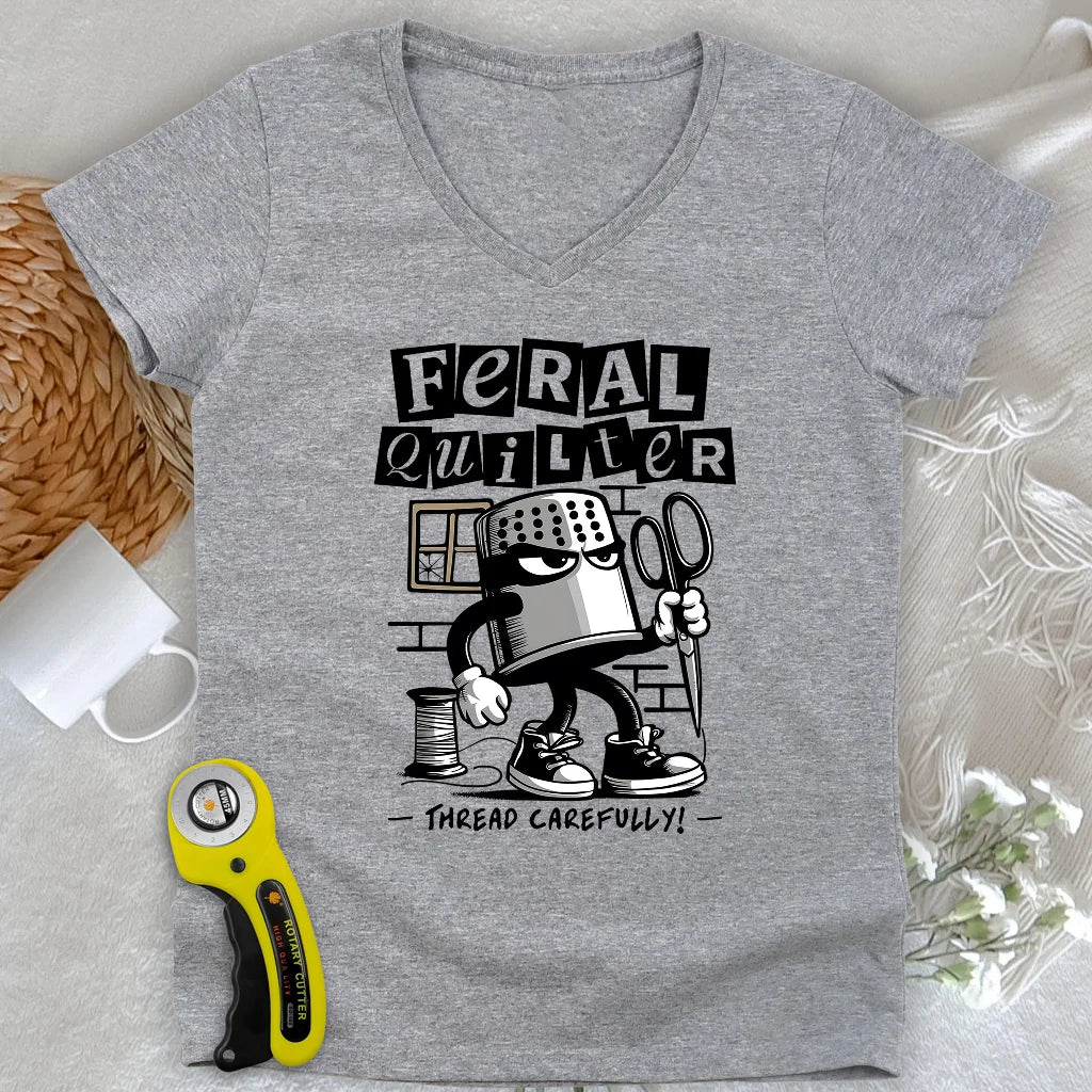 Feral Quilter Lady Col en V