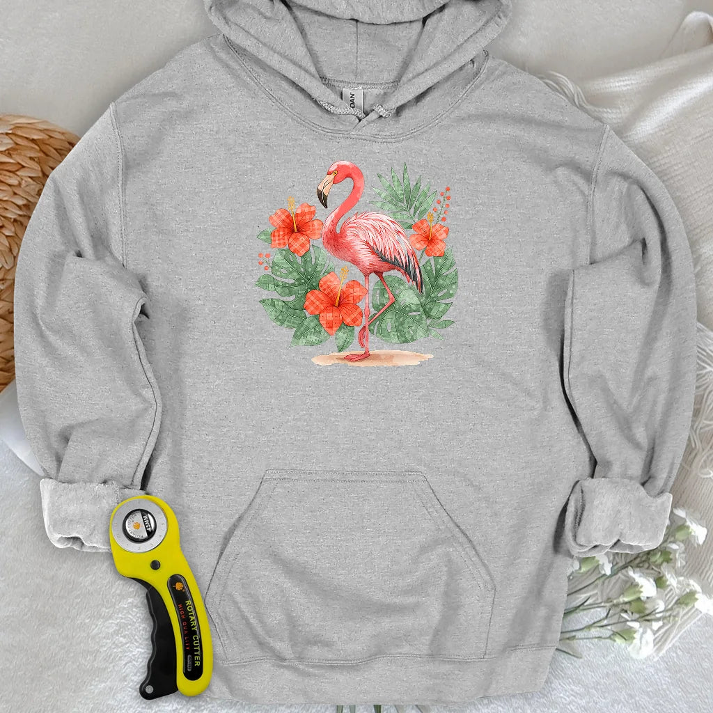 Flamingo & Floral Patchwork Hoodie