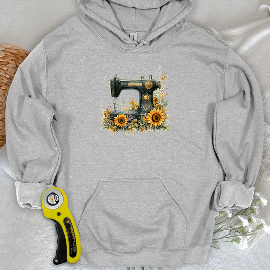 Blumen-Nähmaschinen-Hoodie