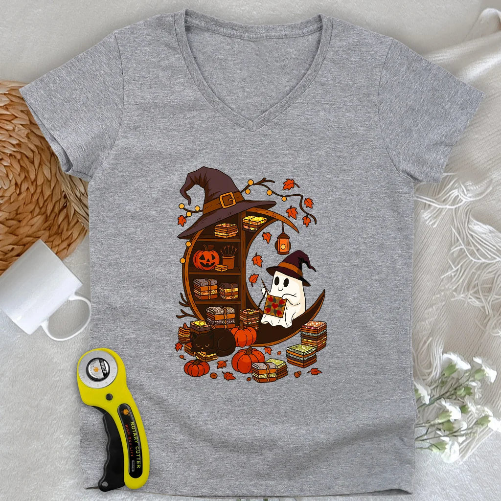 Ghostly Stitches Lady V-neck