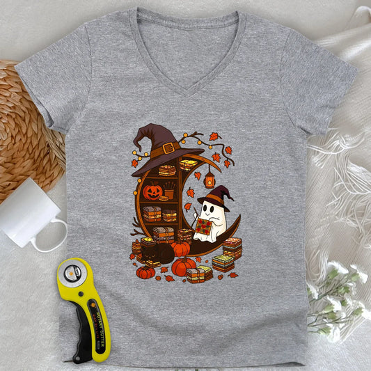 Ghostly Stitches Lady V-neck