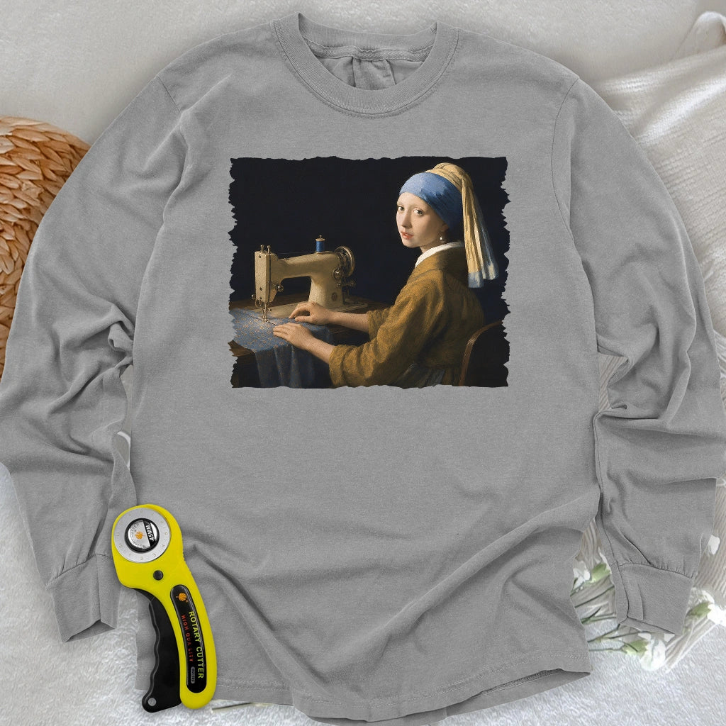 Girl With A Sewing Machine Long Sleeve T-shirt