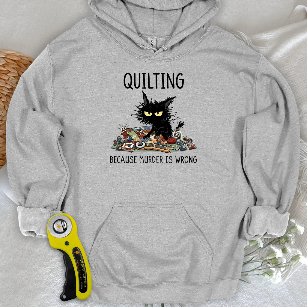 Grumpy Quilter Cat Hoodie