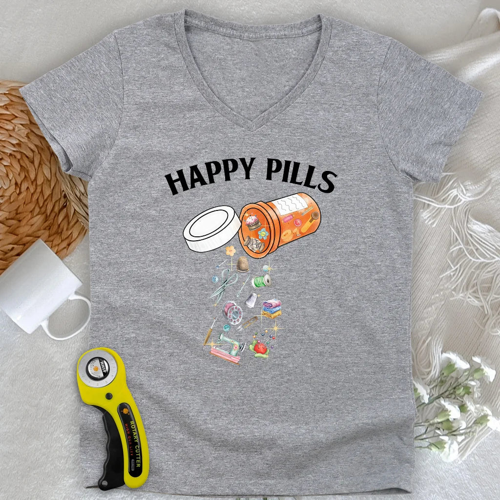 Lady V-neck Pilules du bonheur