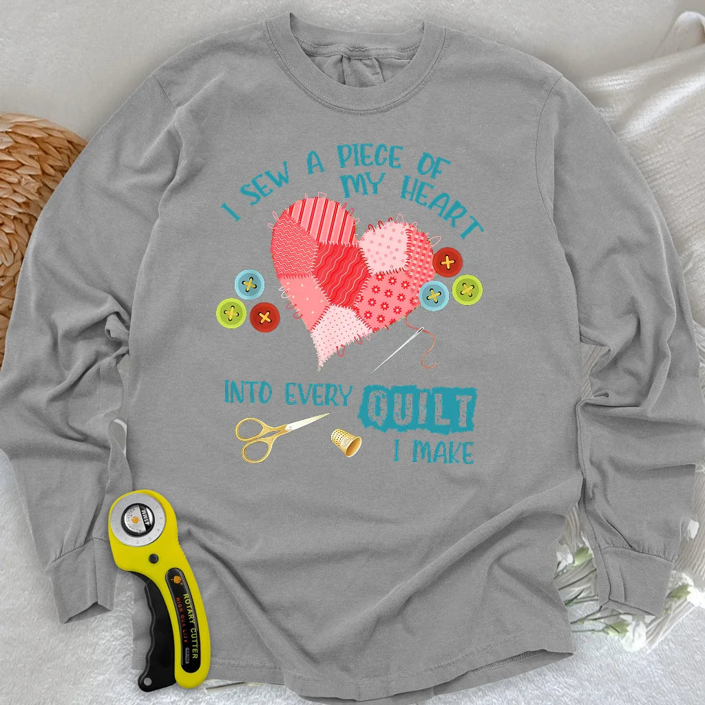 T-shirt à manches longues Heartstitched Quilt Love