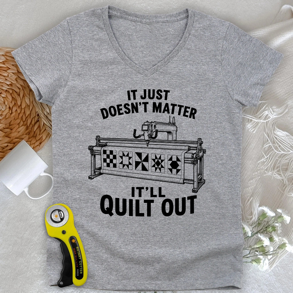 It'll Quilt Out Lady V-neck