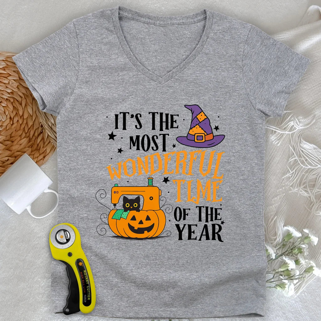 Jack-o-Stitch Lady V-neck