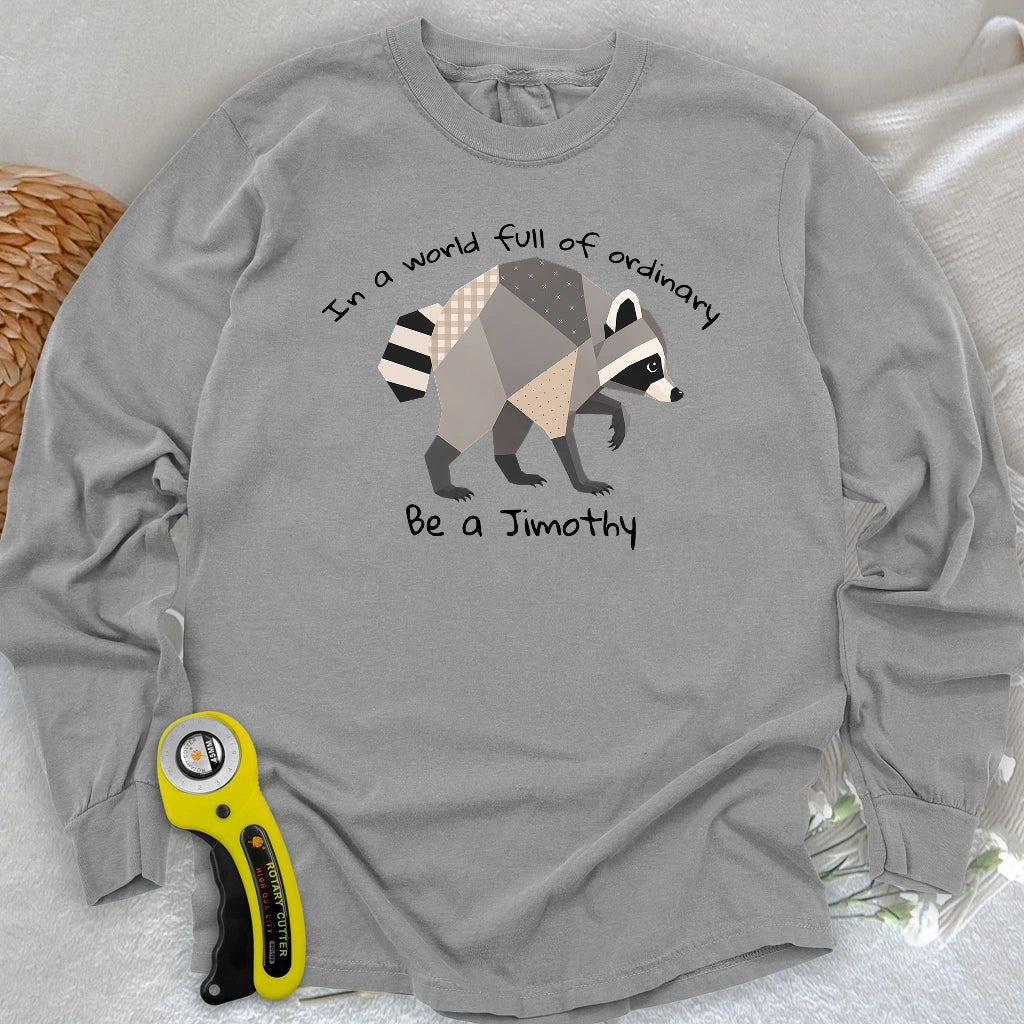 Jimothy the Quilted Raccoon Long Sleeve T-shirt