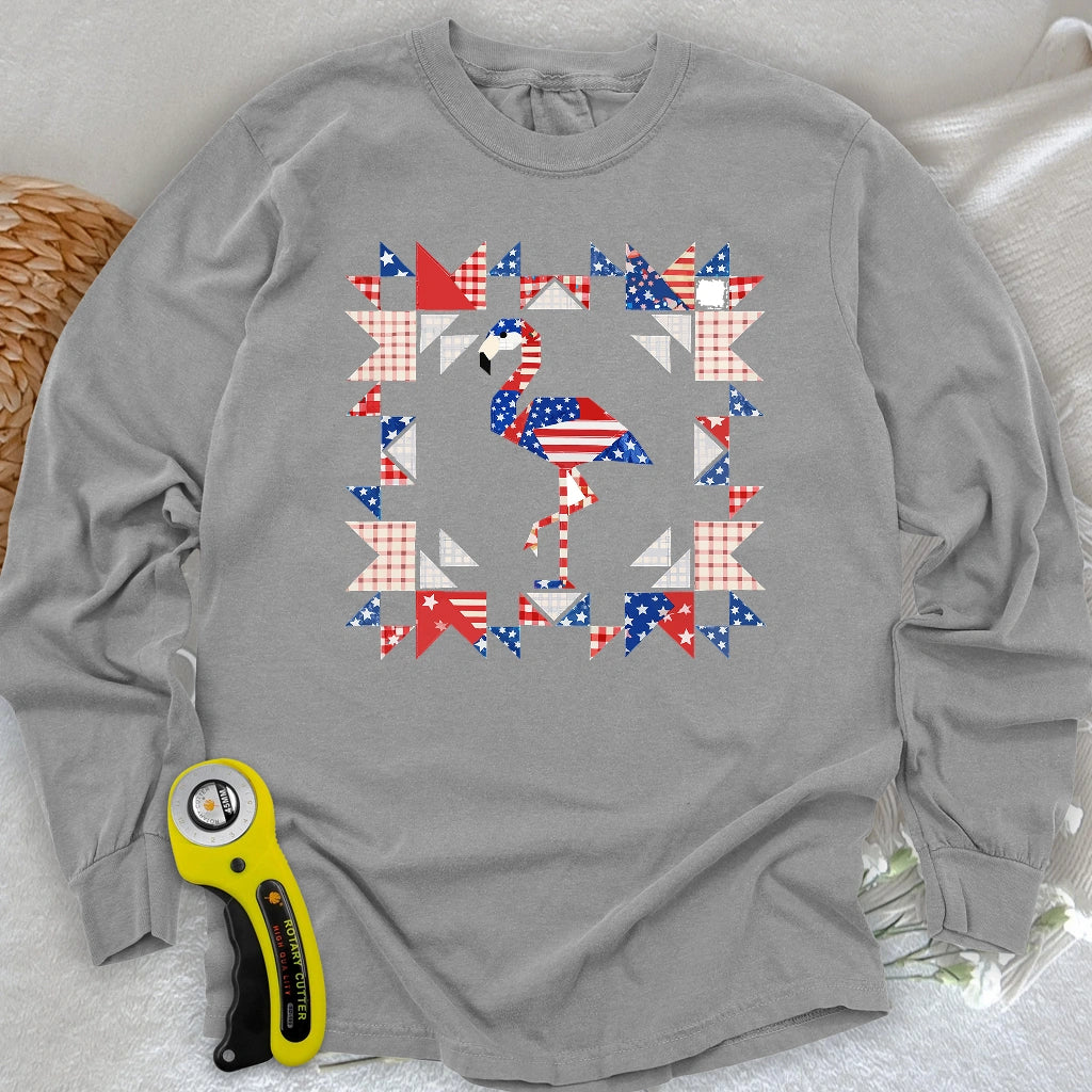 Liberty Flamingo Patchwork Long Sleeve T-shirt