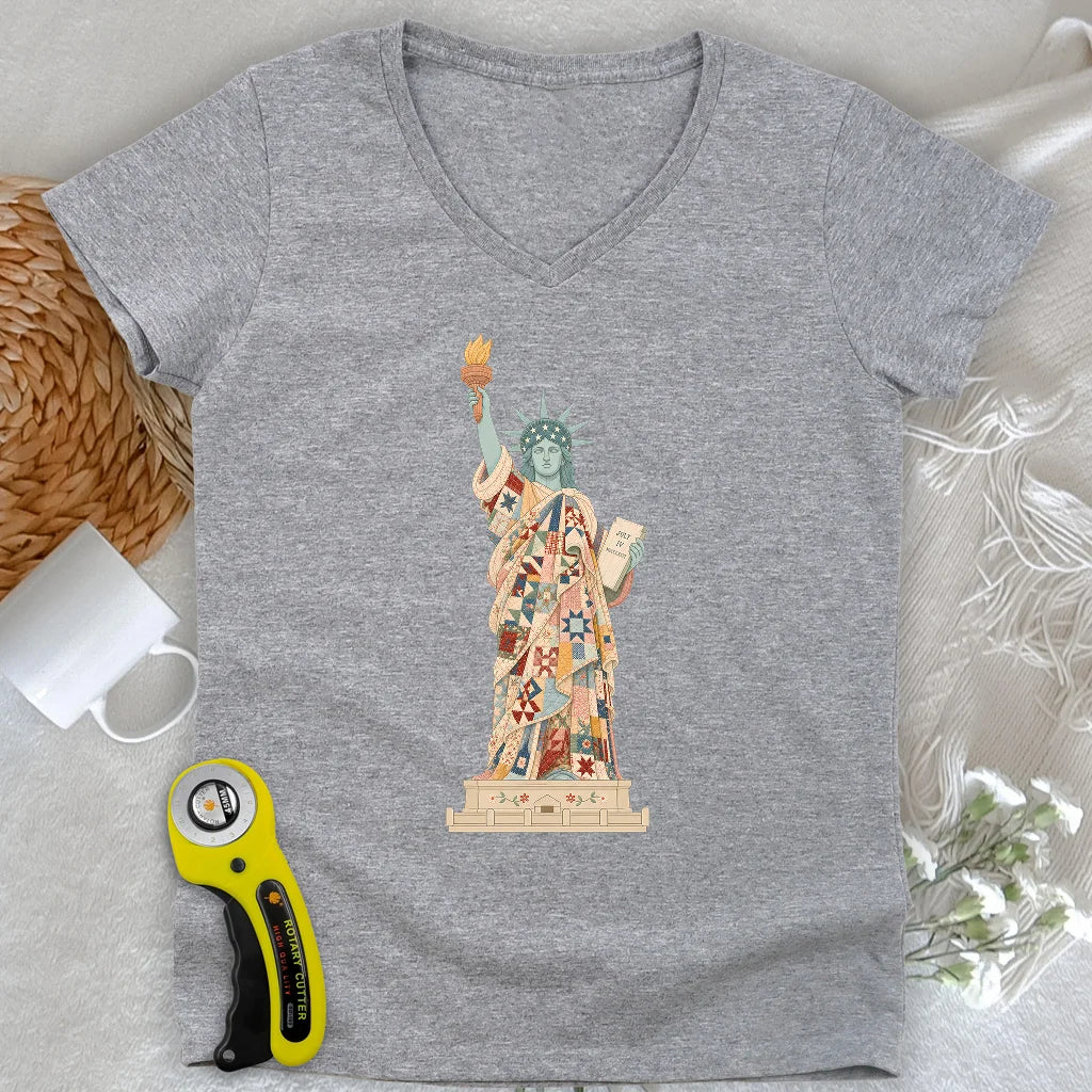 Liberty Wrapped in Love Lady V-neck