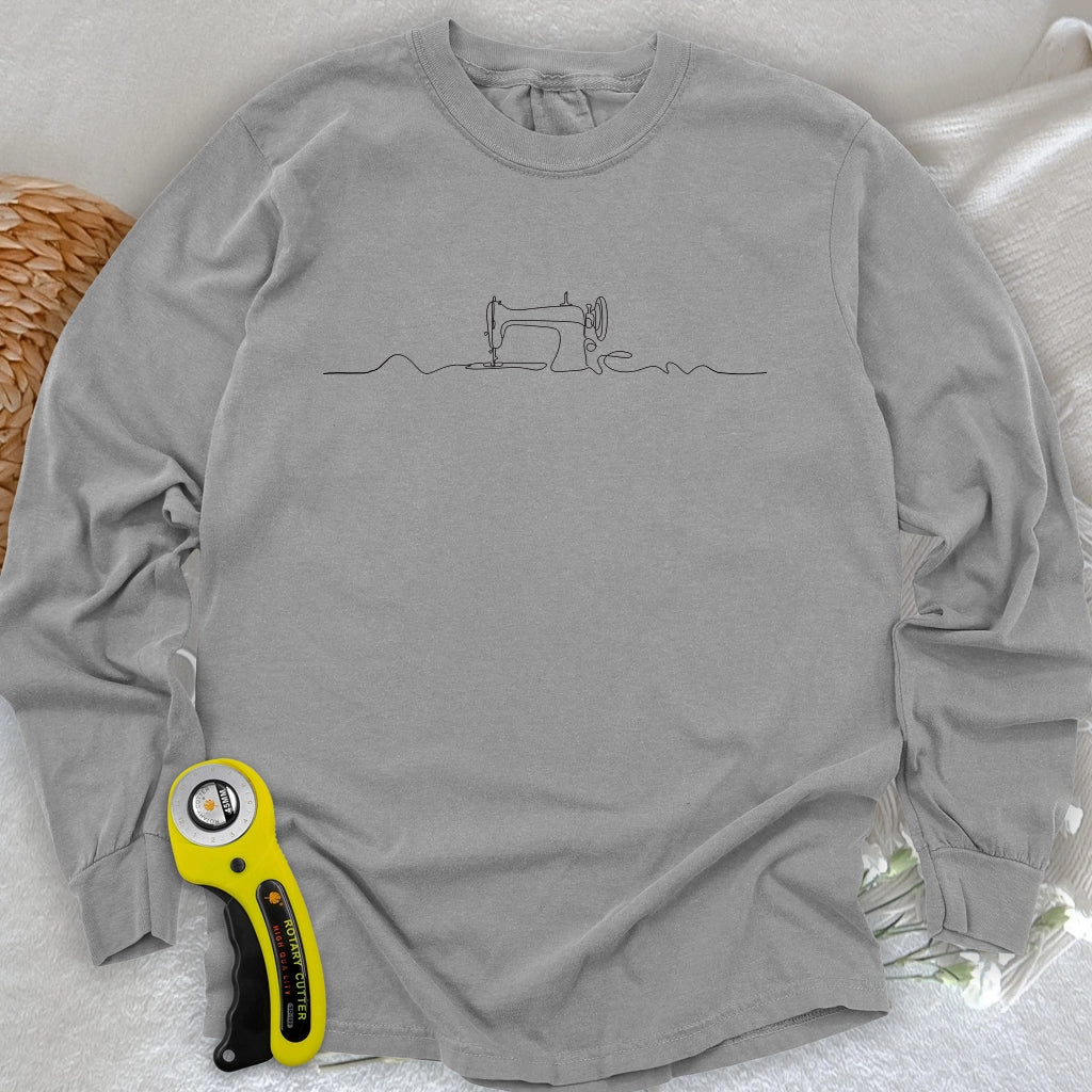 Minimalist Sewing Machine Long Sleeve T-shirt