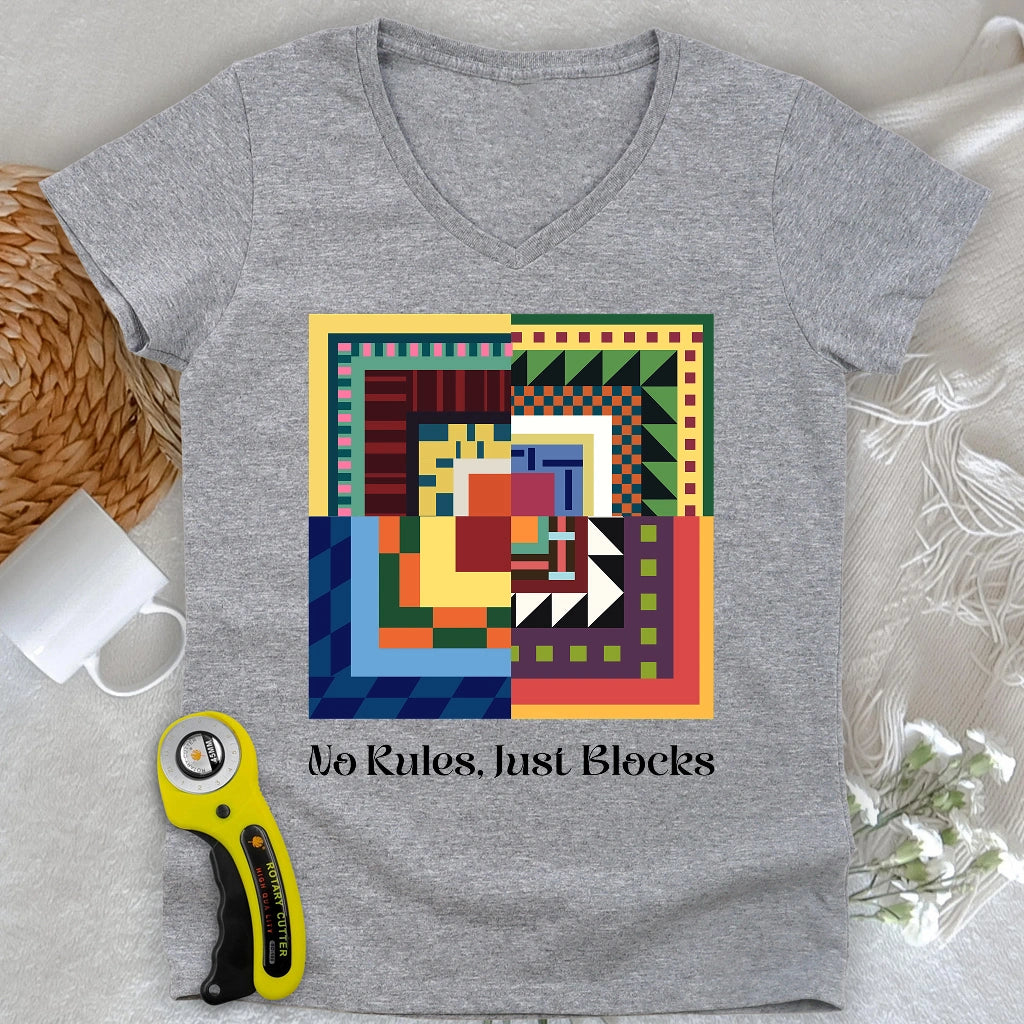 T-shirt col en V Modern Quilter Mind Lady