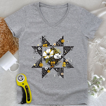 Nature Block Lady V-neck