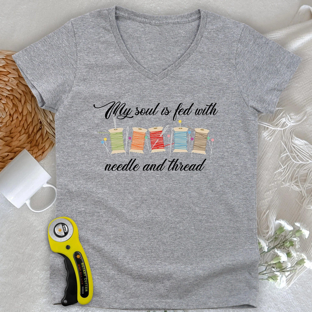 Needles and Threads V-neck