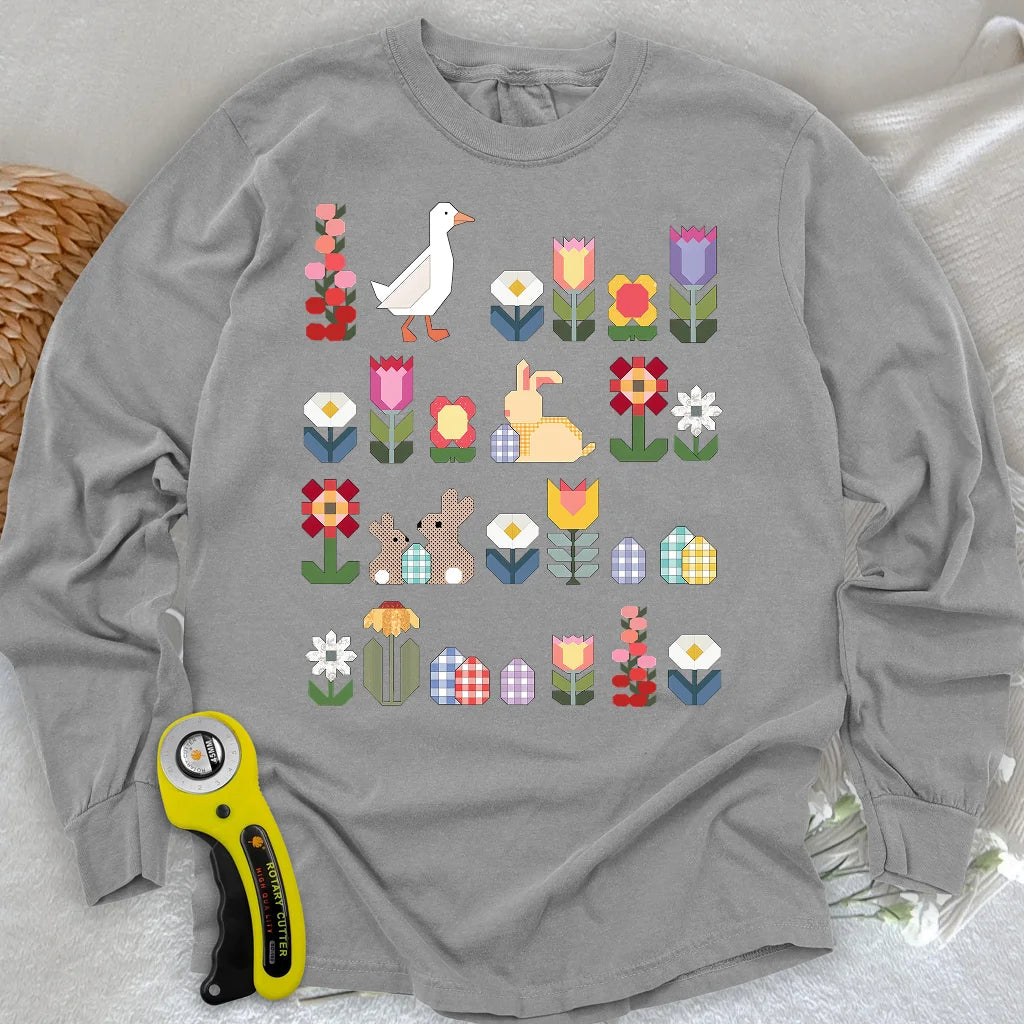 Patchwork Blooms Long Sleeve T-shirt