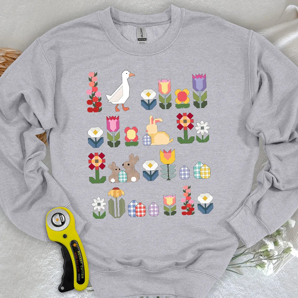 Sweat-shirt Blooms en patchwork