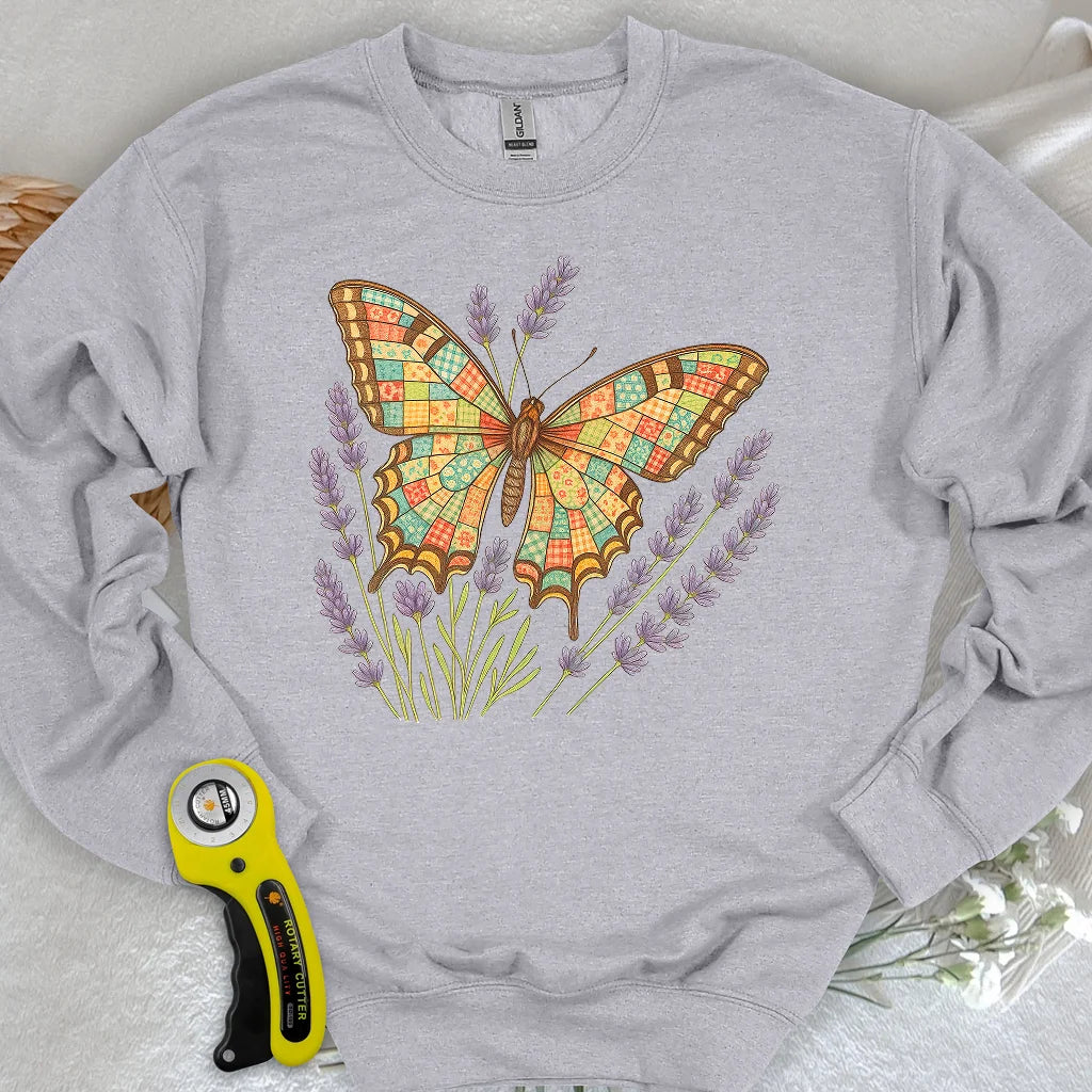 Sweat-shirt Papillon en Patchwork