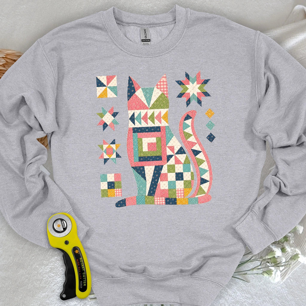 Patchwork Cat Sweatshirt