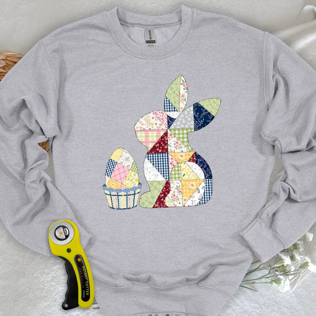 Patchwork Osterhasen-Sweatshirt