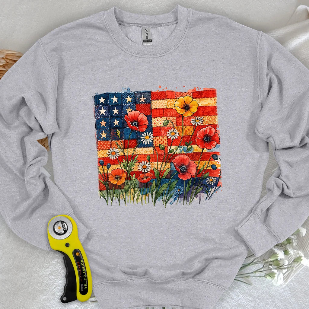 Sweat-shirt floral en patchwork