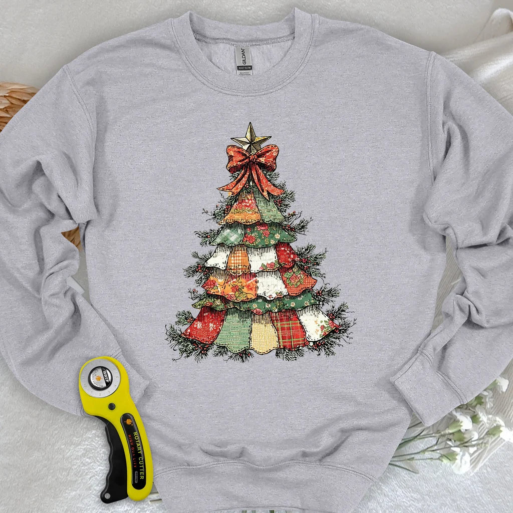 Sweat-shirt de Noël motif patchwork