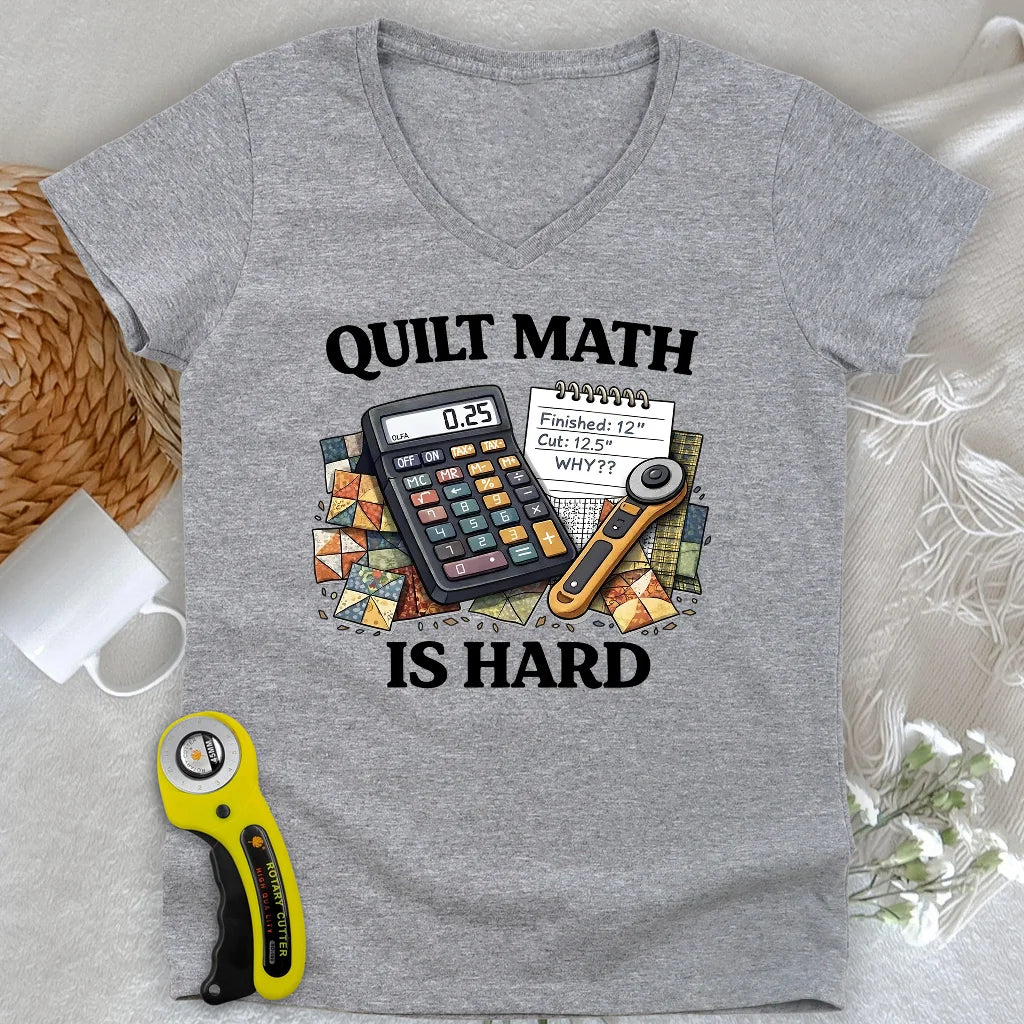 Quilt Math Survivor Lady V-neck