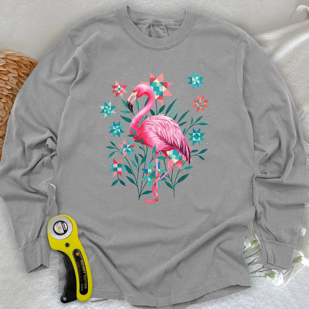 Gestepptes Garten Langarm-T-Shirt