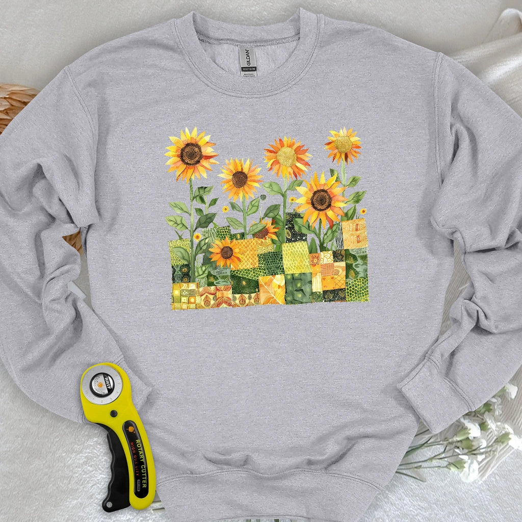 Quilted Sunflower Field Sweatshirt