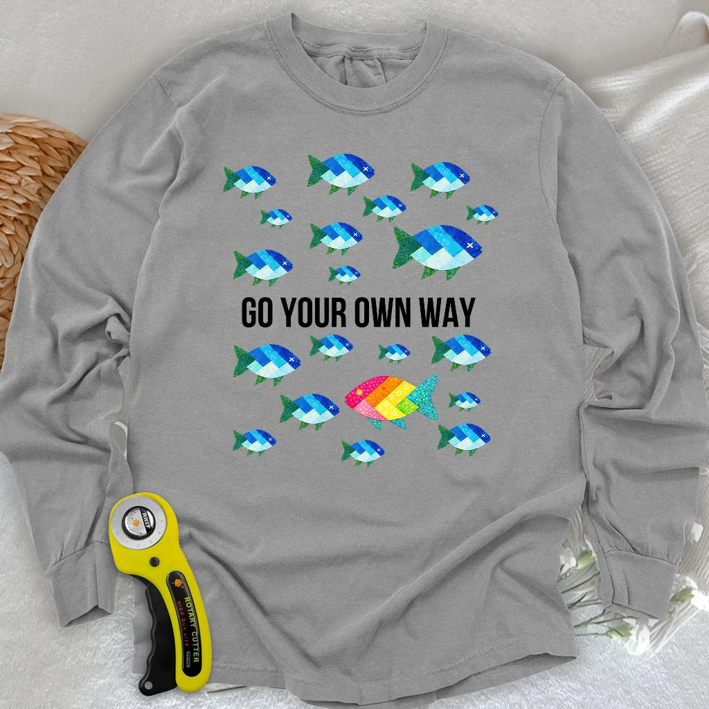 Langärmeliges Quilter-Individuality-T-Shirt