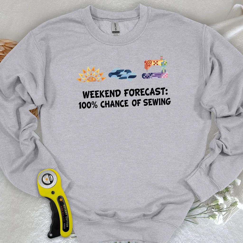 Sweat-shirt Prévisions de week-end pour quilteurs