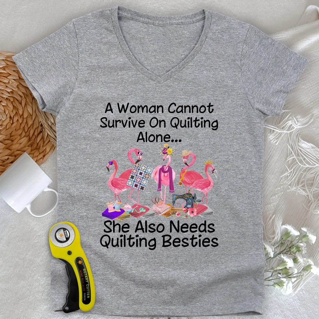 Quilting Besties V-neck