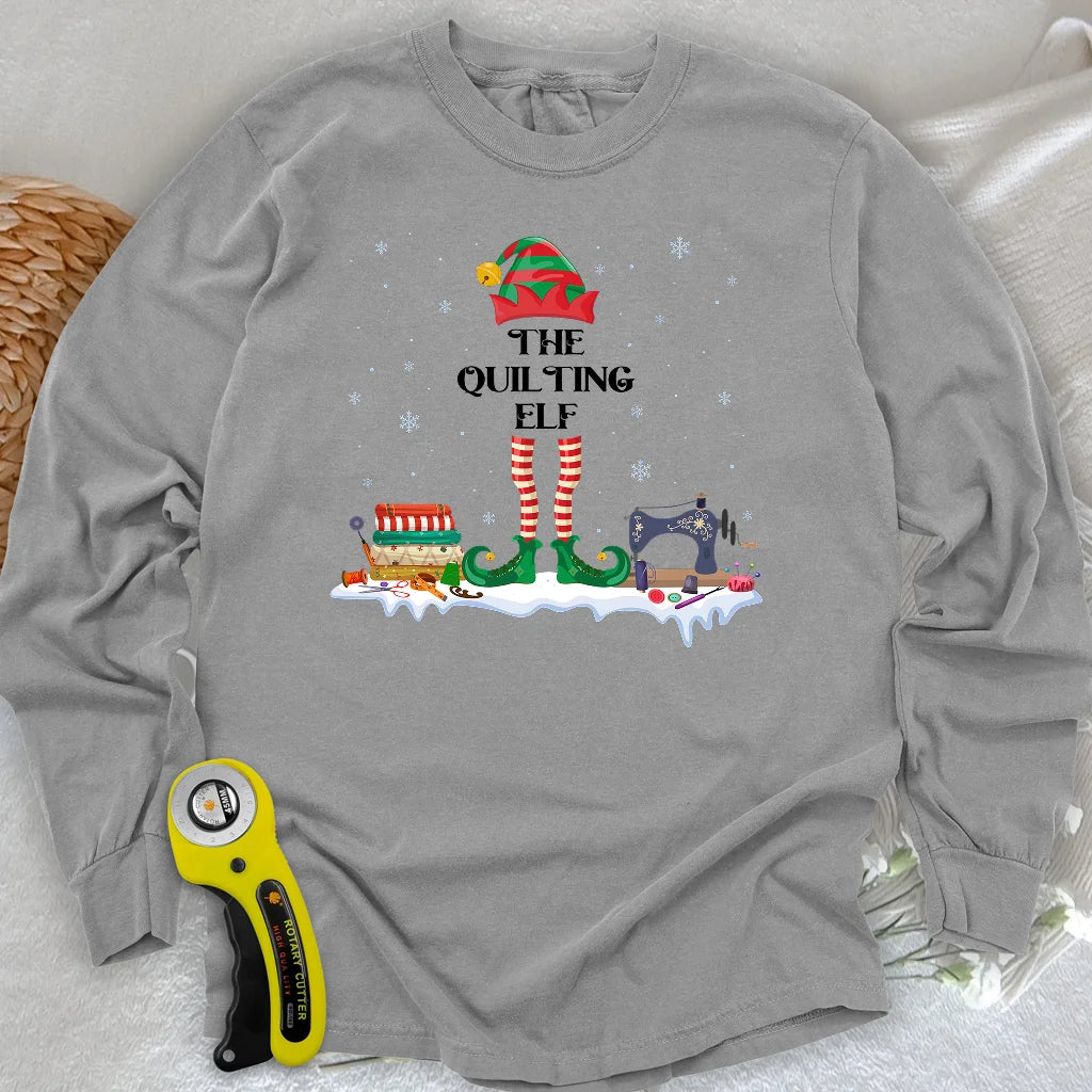 T-shirt à manches longues motif elfe de Noël