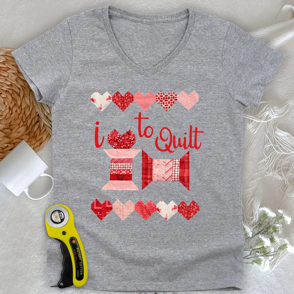 Haut décolleté en V Quilting Love Lady