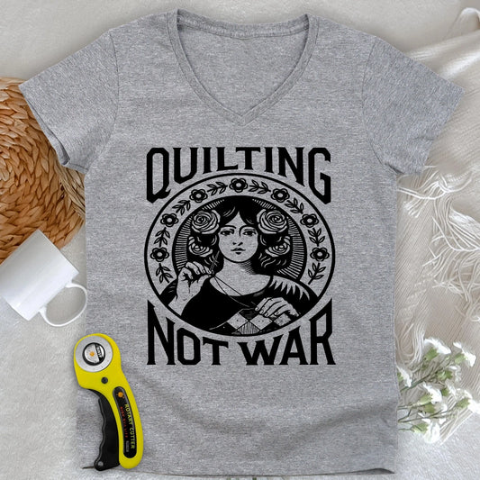 Quilting Not War Lady V-neck