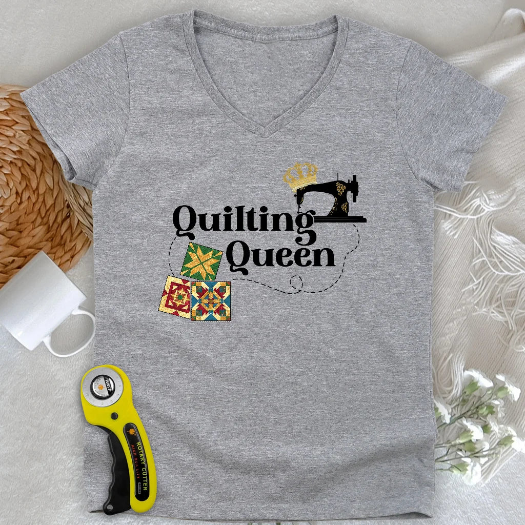 Quilting Queen Lady V-Ausschnitt