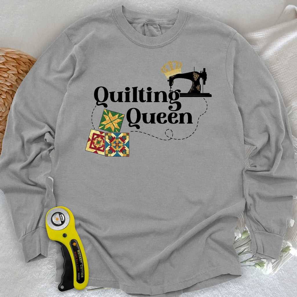 Quilting Queen Long Sleeve T-shirt