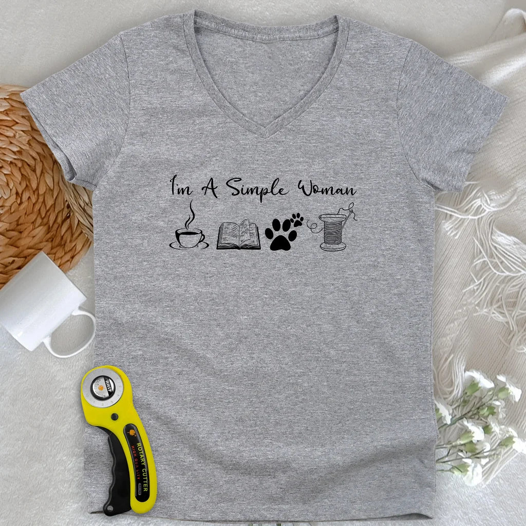 Quilting Woman Lady V-neck