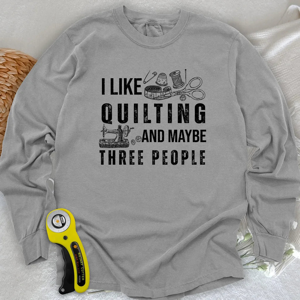 T-shirt manches longues matelassage et 3 personnes