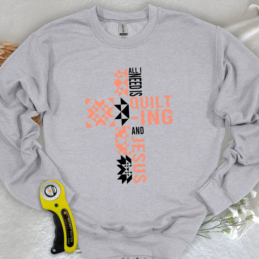 Sweat-shirt "Quilting and Jesus"