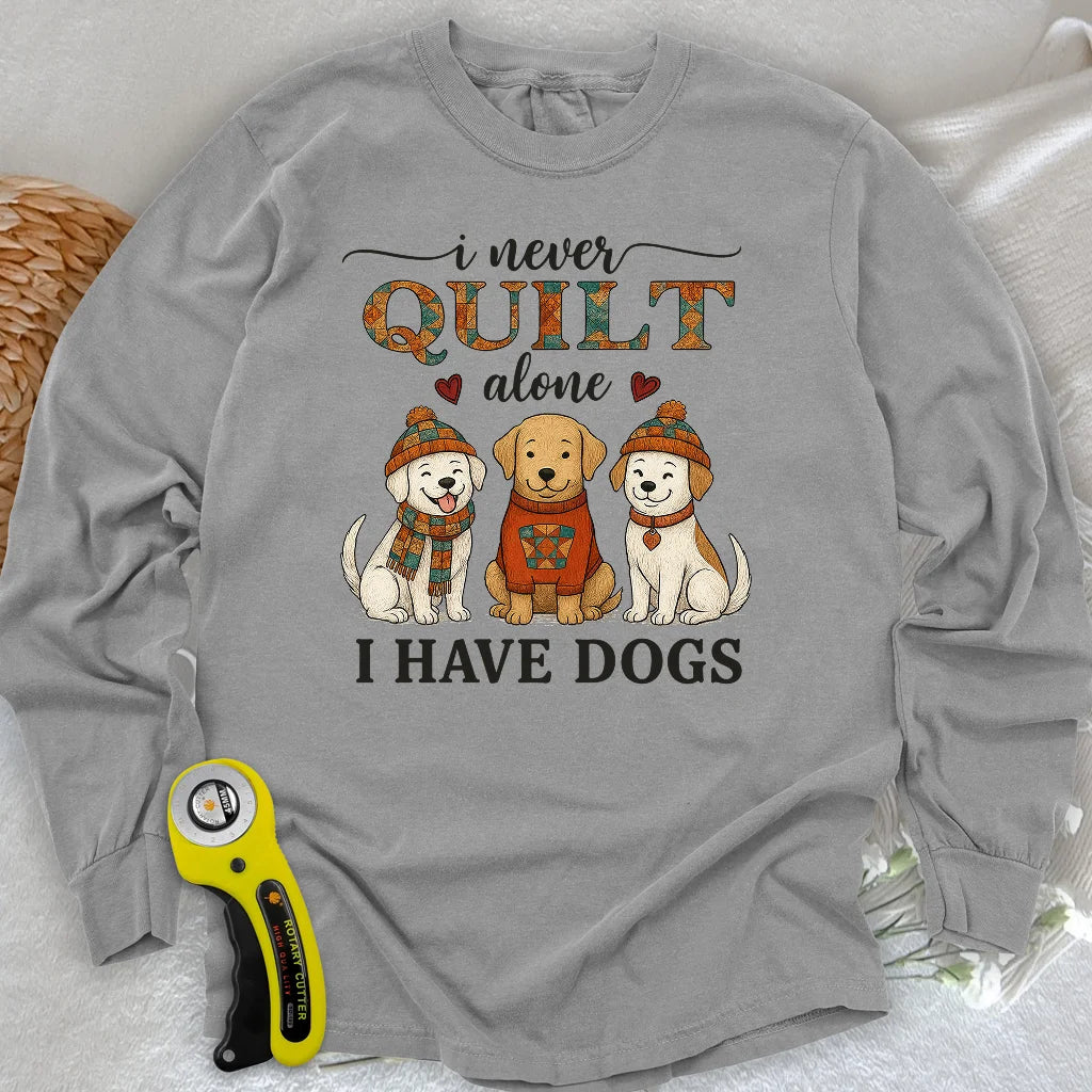 Quilting with Paws Long Sleeve T-shirt