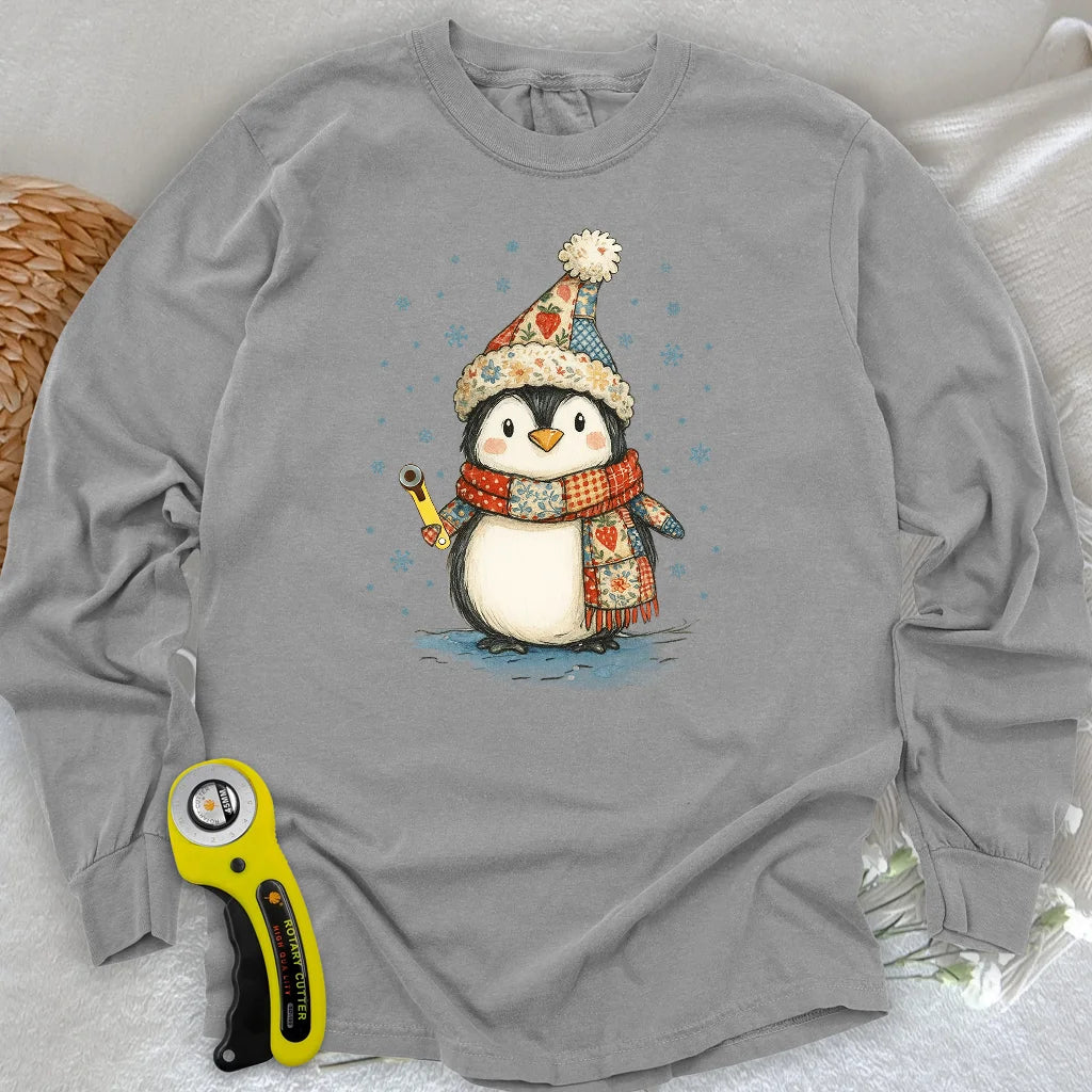 Quilty Little Penguin Long Sleeve T-shirt