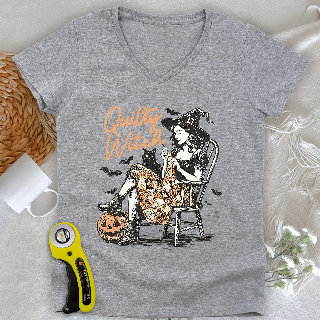 Quilty Witch Lady V-neck