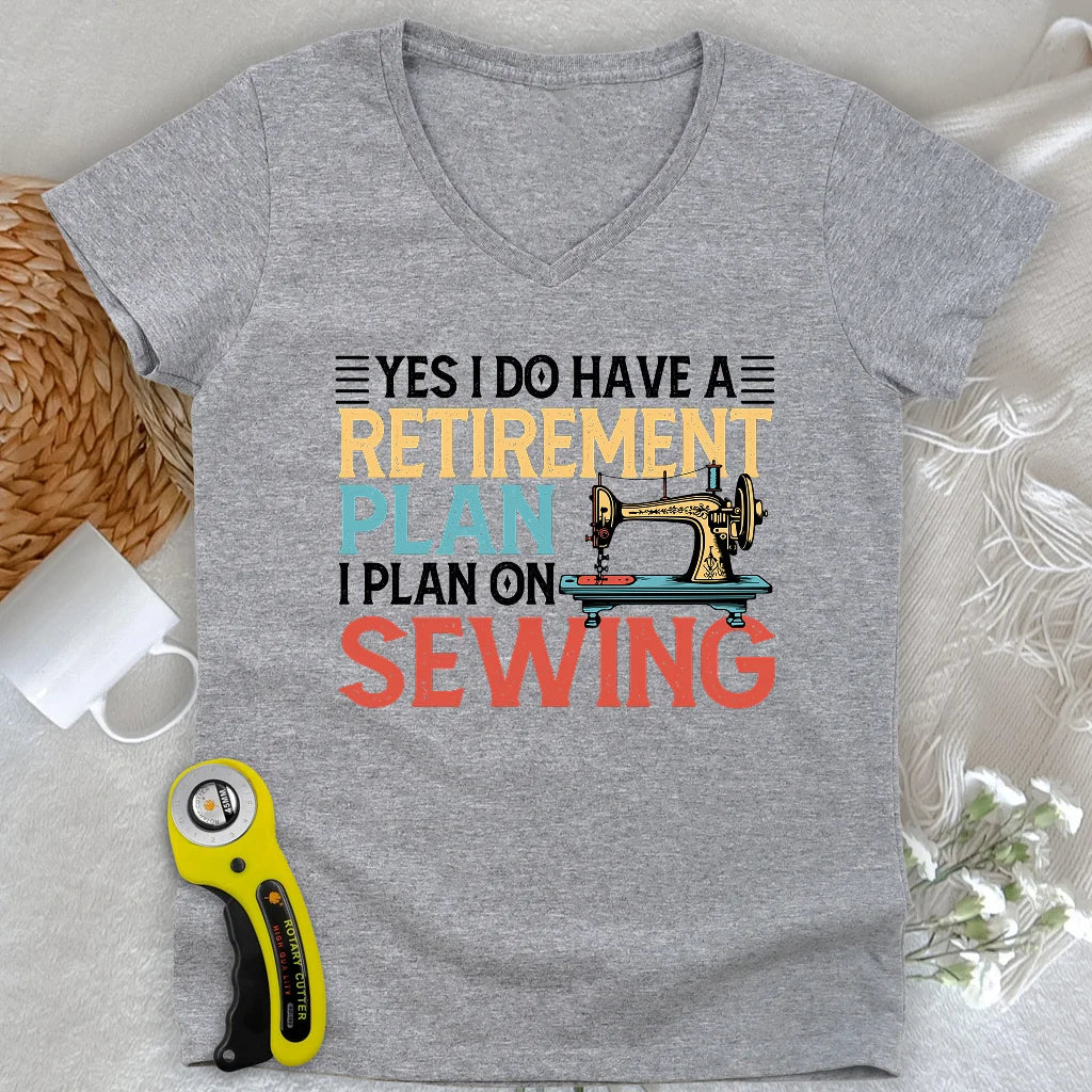 Retirement Plan Lady V-neck