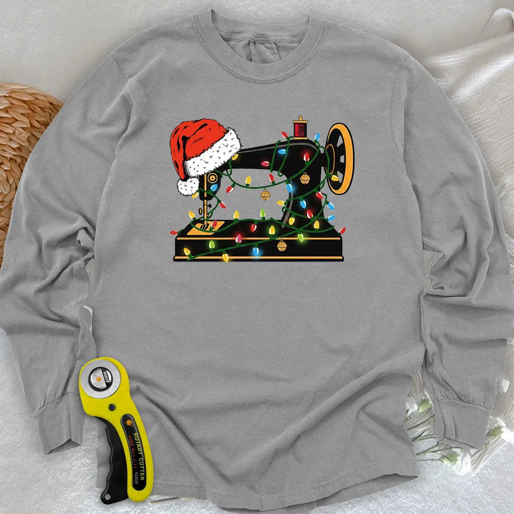 Weihnachtsmann-Maschinen-Langarm-T-Shirt