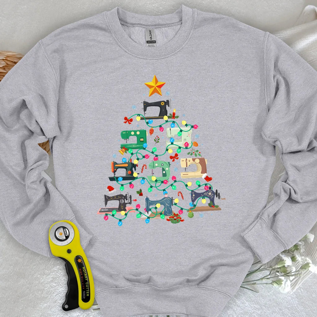 Sewing Christmas Tree Sweatshirt